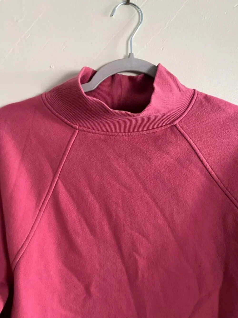 Pink mockneck cropped sweatshirt